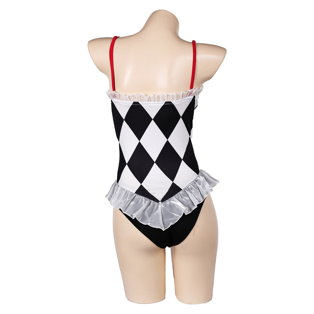 Free Shipping For_oker: Folie _ Deux (2024) Movie Harley Quinn Women White And Black Swimsuit Cosplay Costume