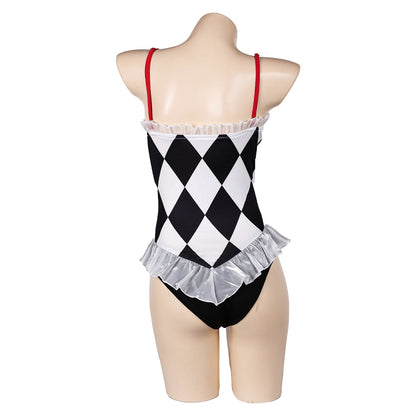 Free Shipping For_oker: Folie _ Deux (2024) Movie Harley Quinn Women White And Black Swimsuit Cosplay Costume