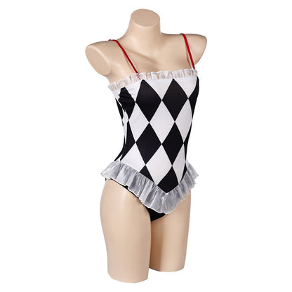 Free Shipping For_oker: Folie _ Deux (2024) Movie Harley Quinn Women White And Black Swimsuit Cosplay Costume