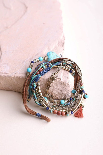 Free Shipping For Turquoise Stackable Suede Bracelet