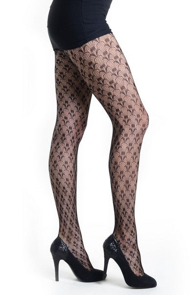 Free Shipping For Vintage Scallop Print fishnet tights