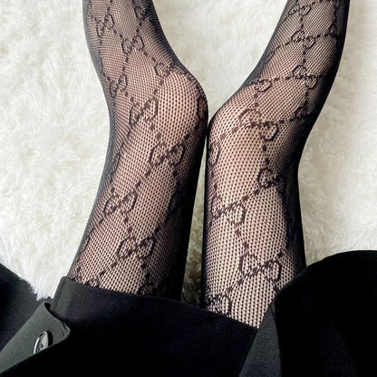 Lace Mesh Stockings Bottomed Stockings Double G Sexy Pantyhose Female JK Silk Stockings