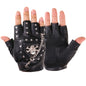 Free Shipping For Men's Hip-Hop Half Finger Skin Gloves