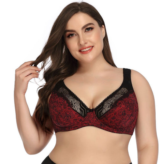 Plus Size Printed Ultra-Thin Bra