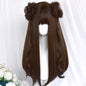 Free Shipping For Hivava Sweet Long Straight Flower Ball Wig With Neat Bangs