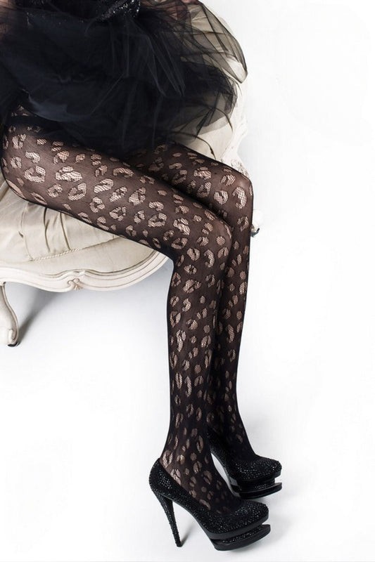 Free Shipping For Plus Size Kiss Me Leopard Print Fishnet Tights