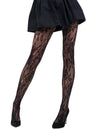 Free Shipping For Plus Size Lady's Black Blossom Floral Tights