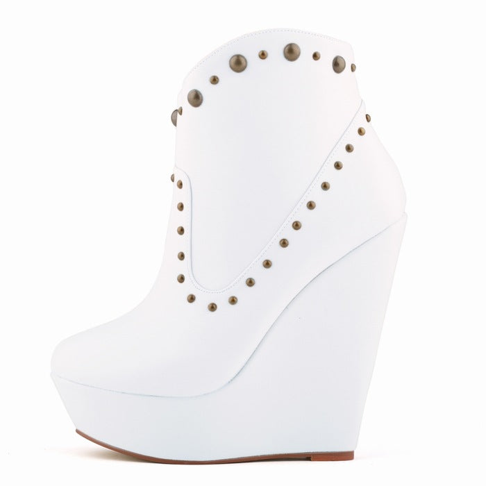 Elegant and Versatile Punk Studded High Heel Women's Ankle Boots