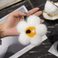 Cute Mink Fur Sunflower Keychain - Bag Accessory