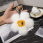 Cute Mink Fur Sunflower Keychain - Bag Accessory