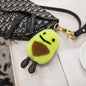 Cute Real Rabbit Fur Avocado Keychain - Phone Accessory