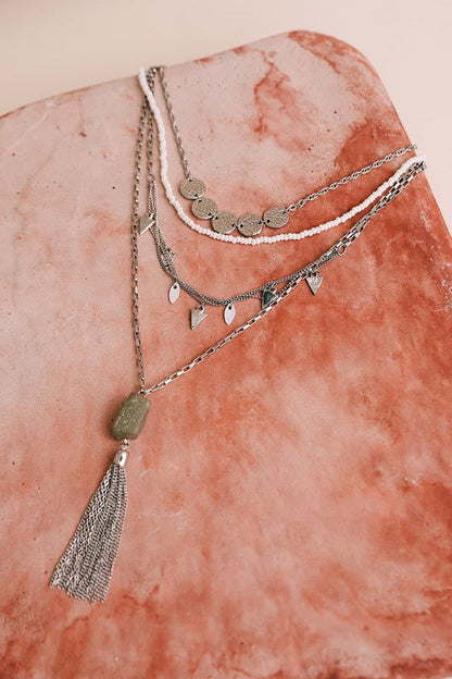 Free Shipping For Jade Multi Layered Chain Necklace