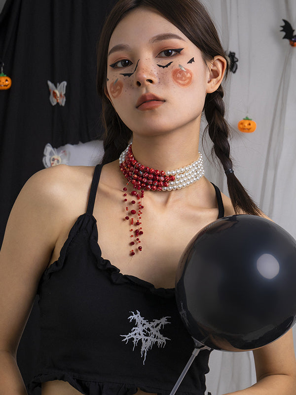 Original Stylish Beads Tasseled Halloween Necklaces Accessories-Homeunderwear