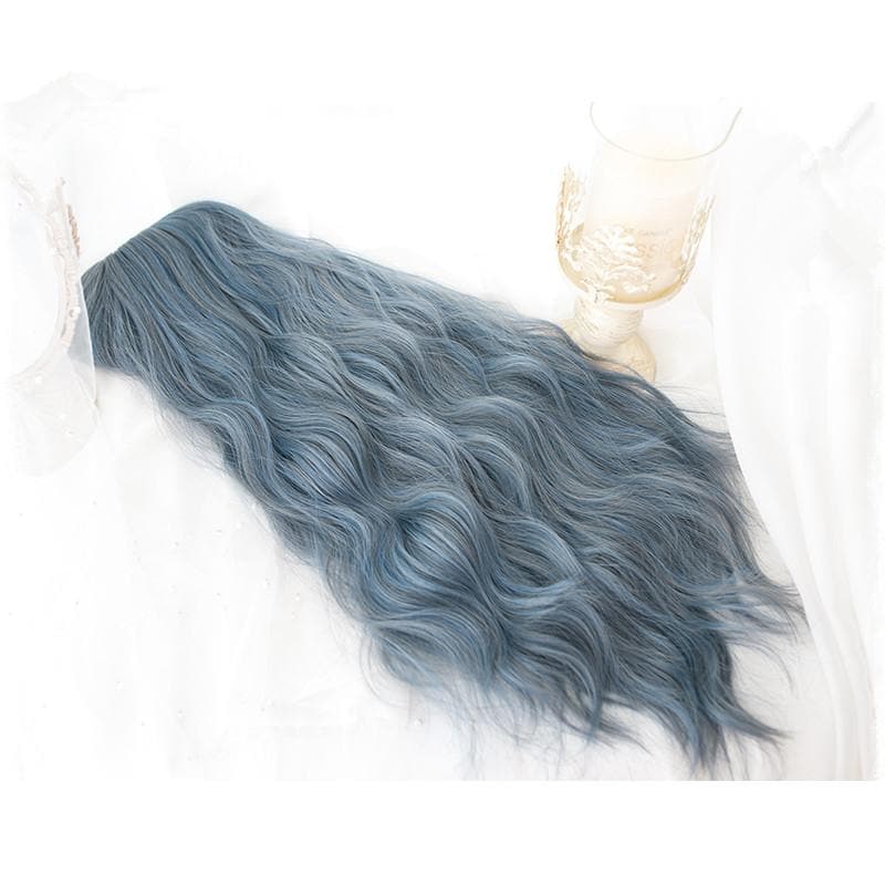 Free Shipping For Hivava Lolita Blue Gray Wavy Long Curly Wig