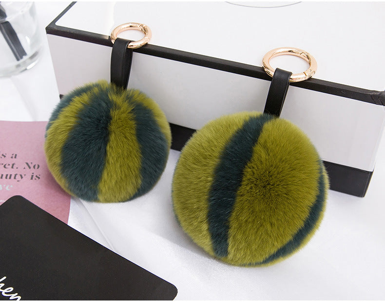 Cute Real Rabbit Fur Watermelon Pom Pom Charm