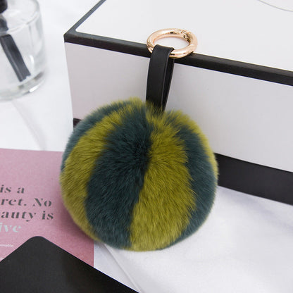 Cute Real Rabbit Fur Watermelon Pom Pom Charm