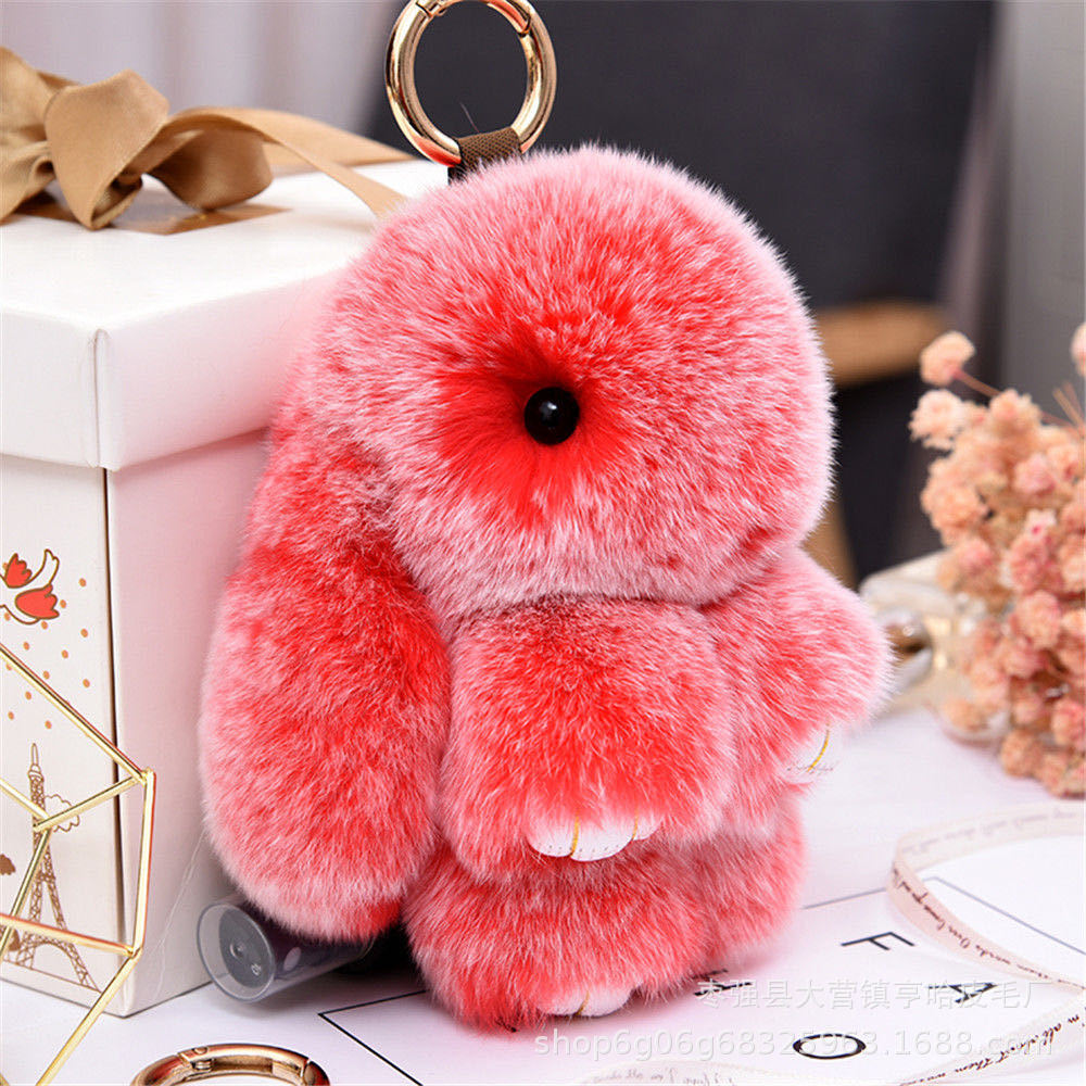 Mini Fuzzy Bunny Charm - Colorful Rabbit Accessory