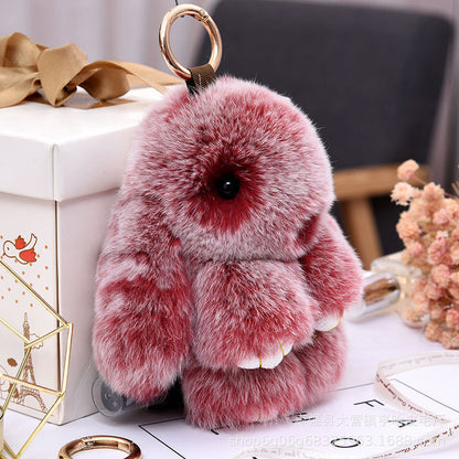 Mini Fuzzy Bunny Charm - Colorful Rabbit Accessory