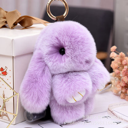 Mini Fuzzy Bunny Charm - Colorful Rabbit Accessory