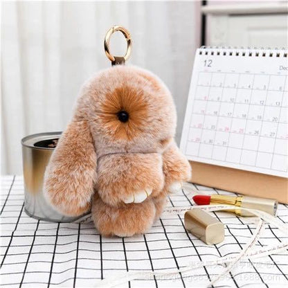 Mini Fuzzy Bunny Charm - Colorful Rabbit Accessory