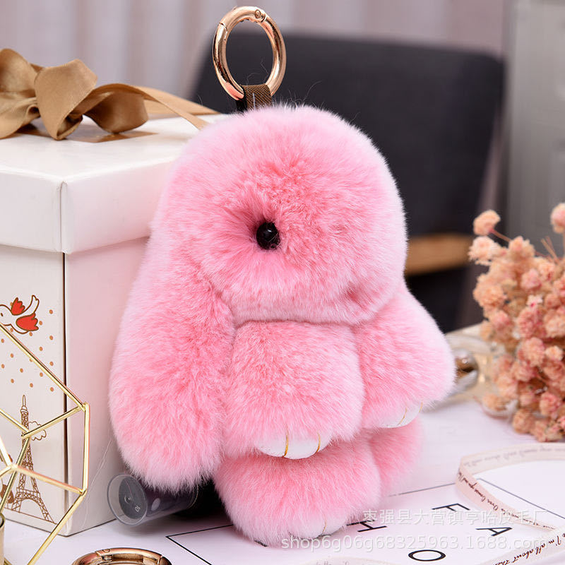 Mini Fuzzy Bunny Charm - Colorful Rabbit Accessory