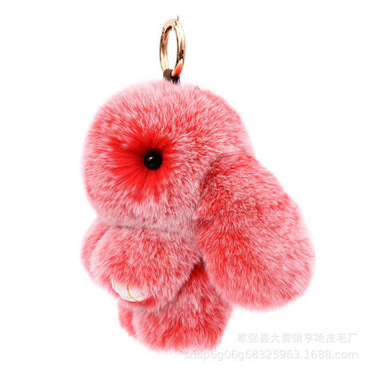 Mini Fuzzy Bunny Charm - Colorful Rabbit Accessory