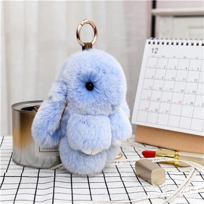 Mini Fuzzy Bunny Charm - Colorful Rabbit Accessory