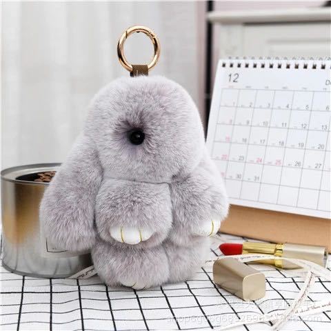 Mini Fuzzy Bunny Charm - Colorful Rabbit Accessory