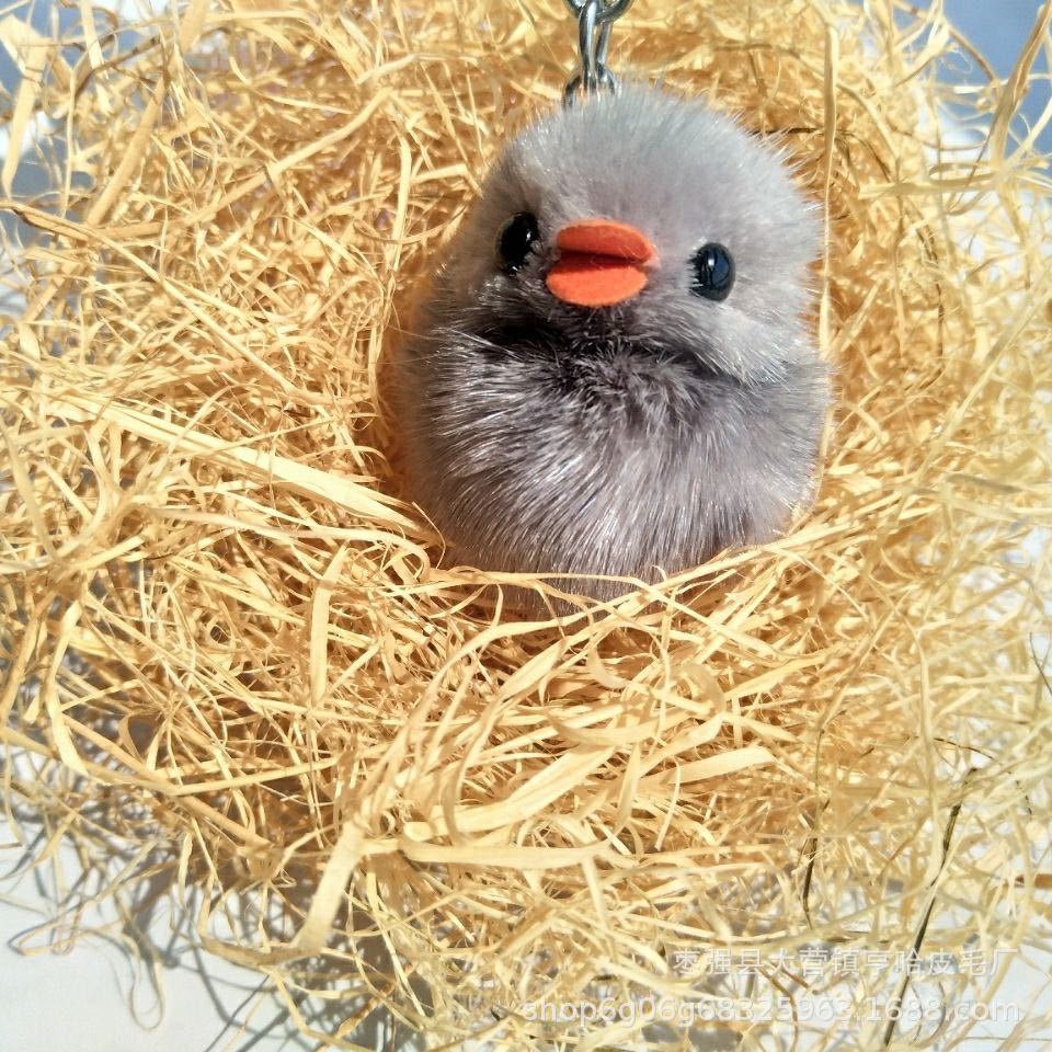 Cute Fuzzy Duck Keychain - Faux Fur Car Accessory