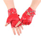 Cool Long Chain Leather Punk Gloves