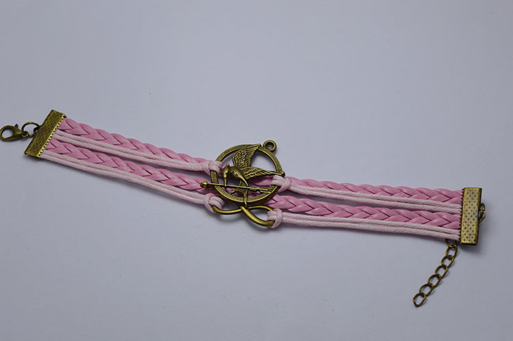 The Hunger Games Pink Rope Multilayer Bracelet-Homeunderwear