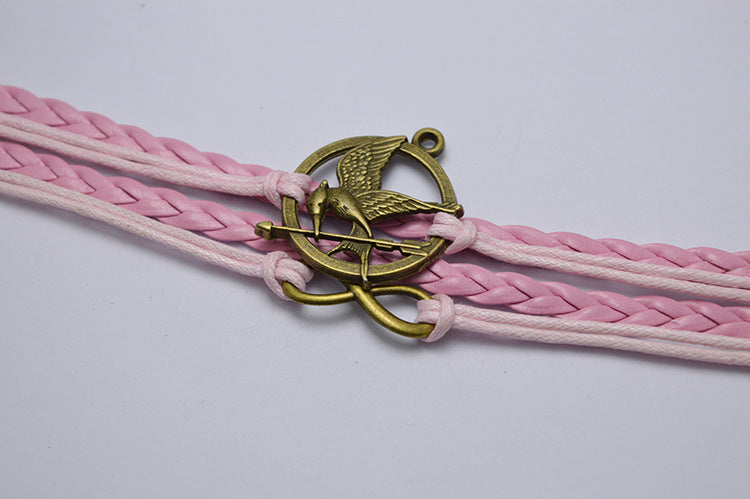 The Hunger Games Pink Rope Multilayer Bracelet-Homeunderwear