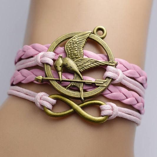 The Hunger Games Pink Rope Multilayer Bracelet-Homeunderwear