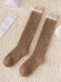 New Fashion Original Coral Fleece Keep Warm Contrast Color Striped Socks Accessories-Homeundewear