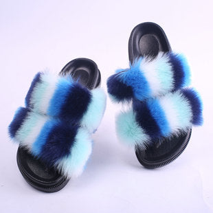 Summer Fuzzy Fox Slippers - Women's Monster Face Indoor Shoes