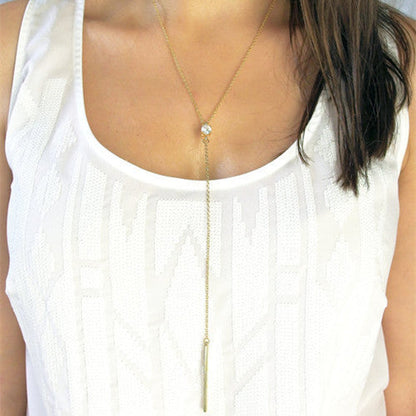 Metal Tassel Lady's Long Sweater Chain Necklace-Homeunderwear