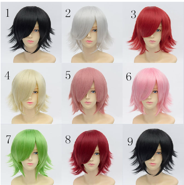 Free Shipping For Hivava 9 Colors Cosplay Harajuku Short Wig 30cm