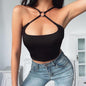 Sexy Black Cutout Spaghetti Strap Tank Tops