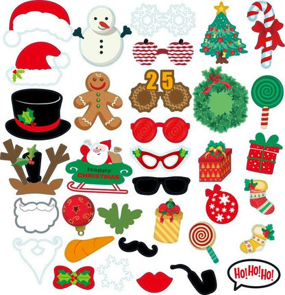 New Fashion 17Pcs And 47Pcs DIY Props Wedding Moustache Lips Christmas Party Mask-Homeunderwear