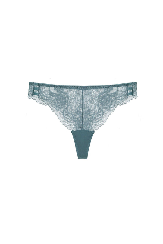 Free Shipping For Green Floral Lace Trim Underwear Lace Panty