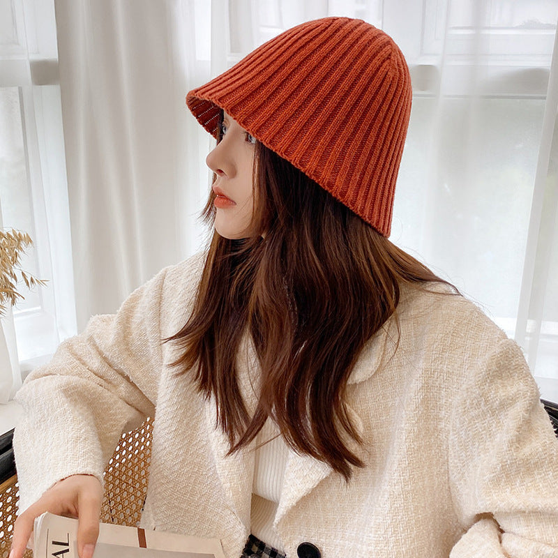 Autumn And Winter Knitting Wool Fisherman's Hat Pit Strip Versatile Women's Basin Hat-Homeunderwear