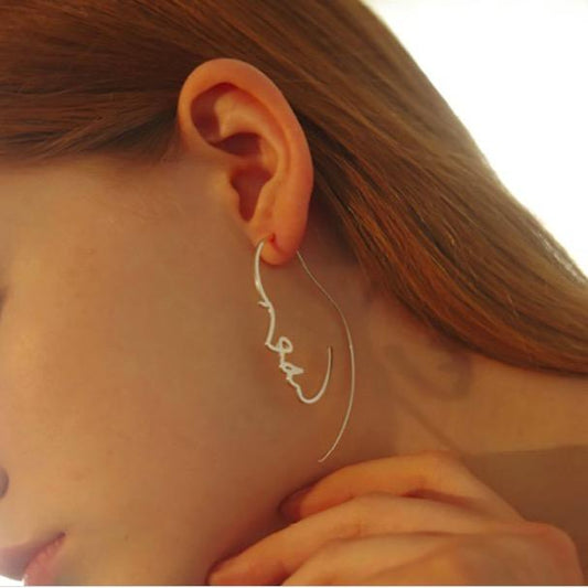 Creative abstract face contour Earrings