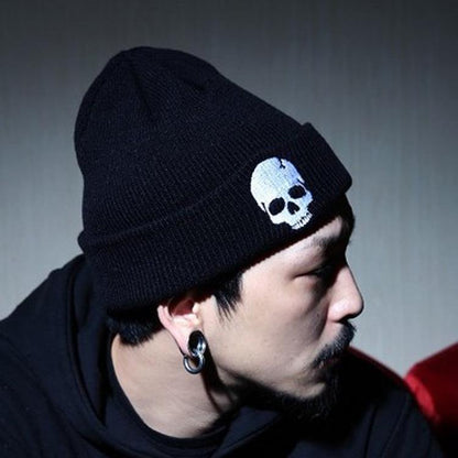 Punk Skeleton Knitted Hat Men's And Women's Warm Hip Hop Pullover Hat