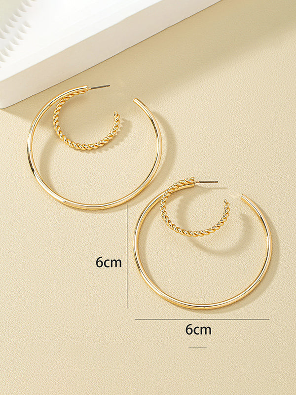 Geometric Textured Earrings Accessories Ear-Ring