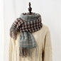 Imitated Cashmere Houndstooth Tassled Shawl Scarf