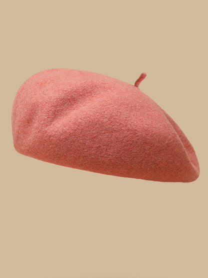 Simple Wool Solid Color Beret Hat-Homeunderwear