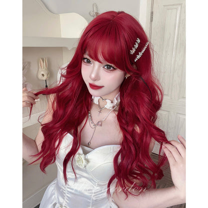 Free Shipping For Hivava Casual Series Hot Cherry Red Curly Wig