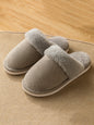 Home Wear Velvet Keep Warm Solid Color Slippers-Homeunderwear