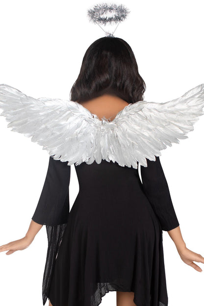 Free Shipping For 2 Piece Metallic Angel Wings And Tinsel Halo Headband