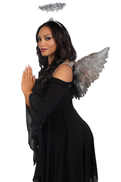 Free Shipping For 2 Piece Metallic Angel Wings And Tinsel Halo Headband